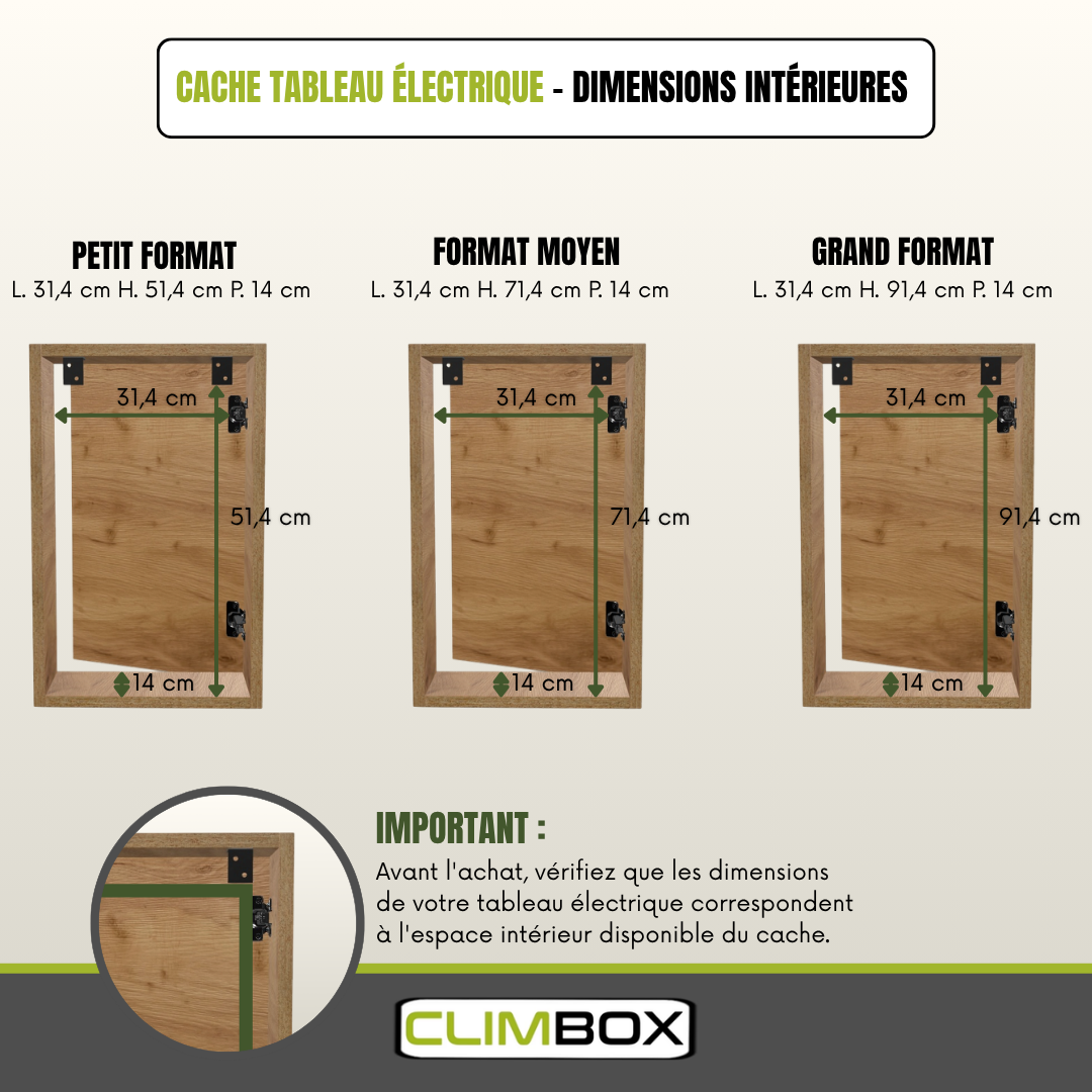 Cache tableau électrique Bois