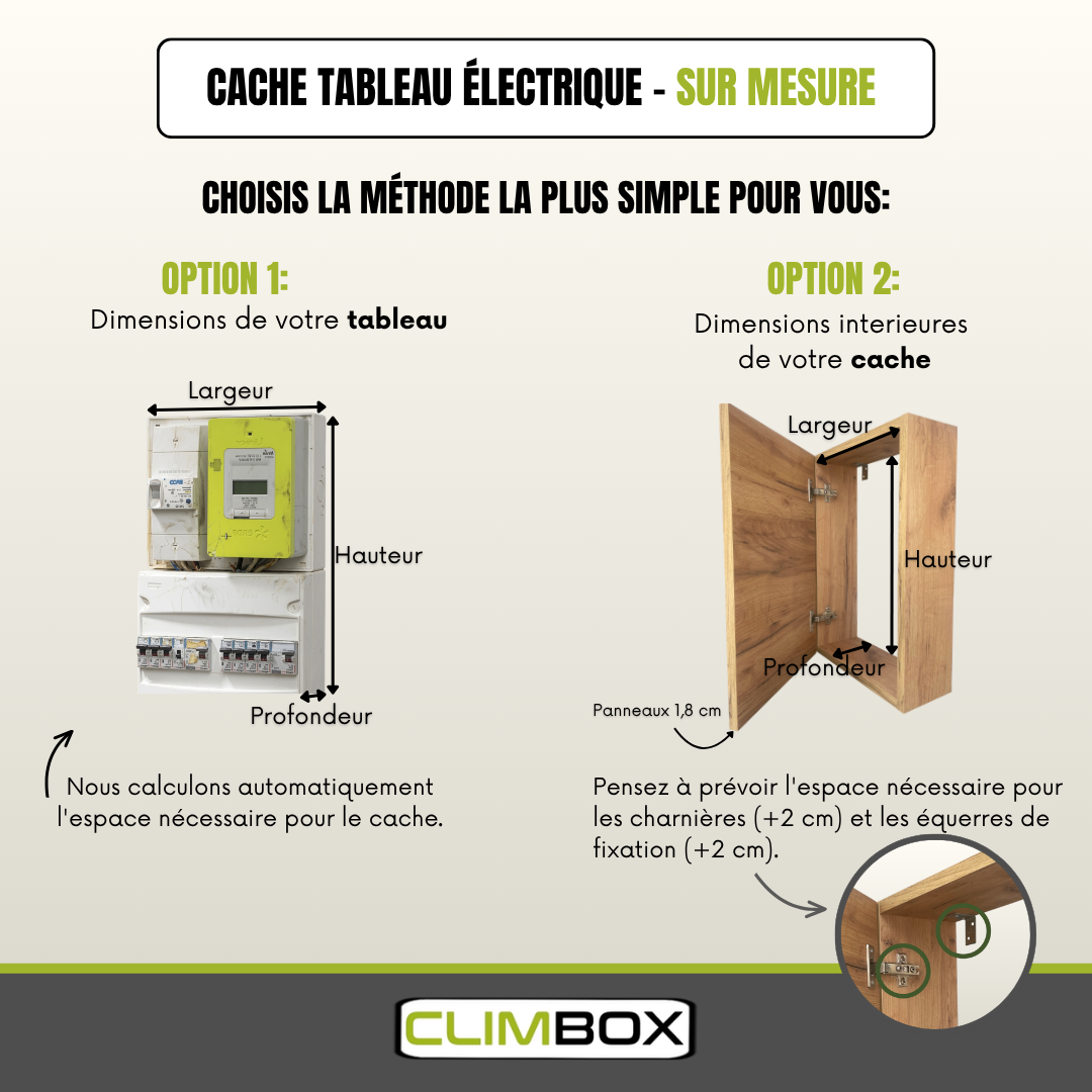 Cache tableau électrique blanc "SUR MESURE"