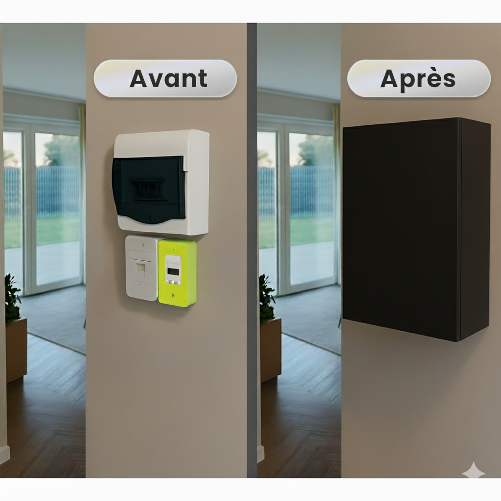 Coperchio del pannello elettrico bianco