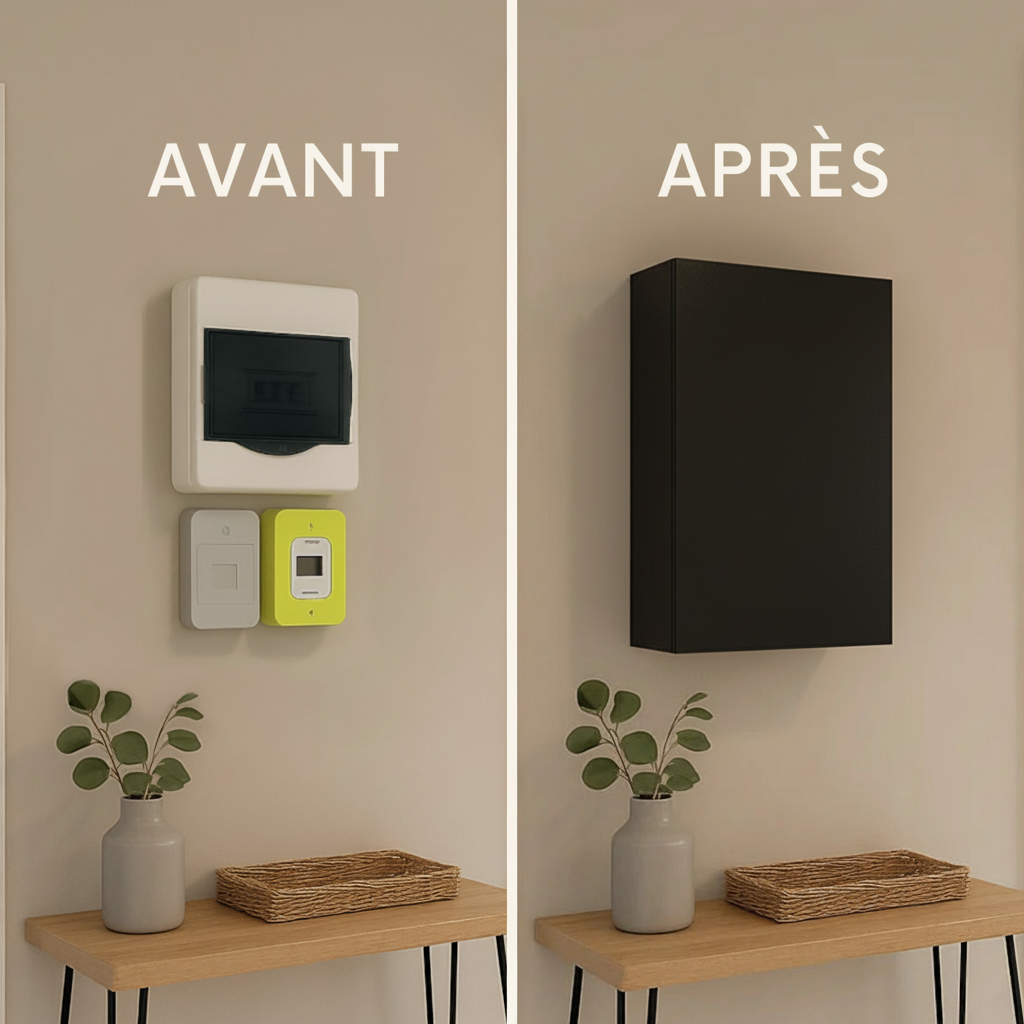 Cache tableau électrique Noir