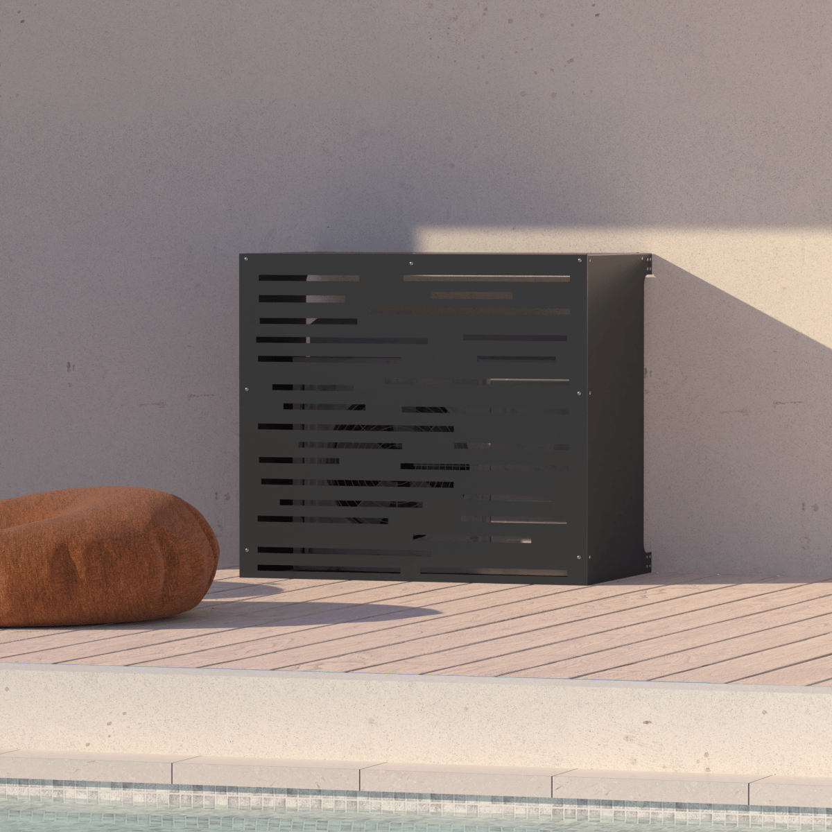 Cache climatiseur extérieur Traits Anthracite - Clim-Box