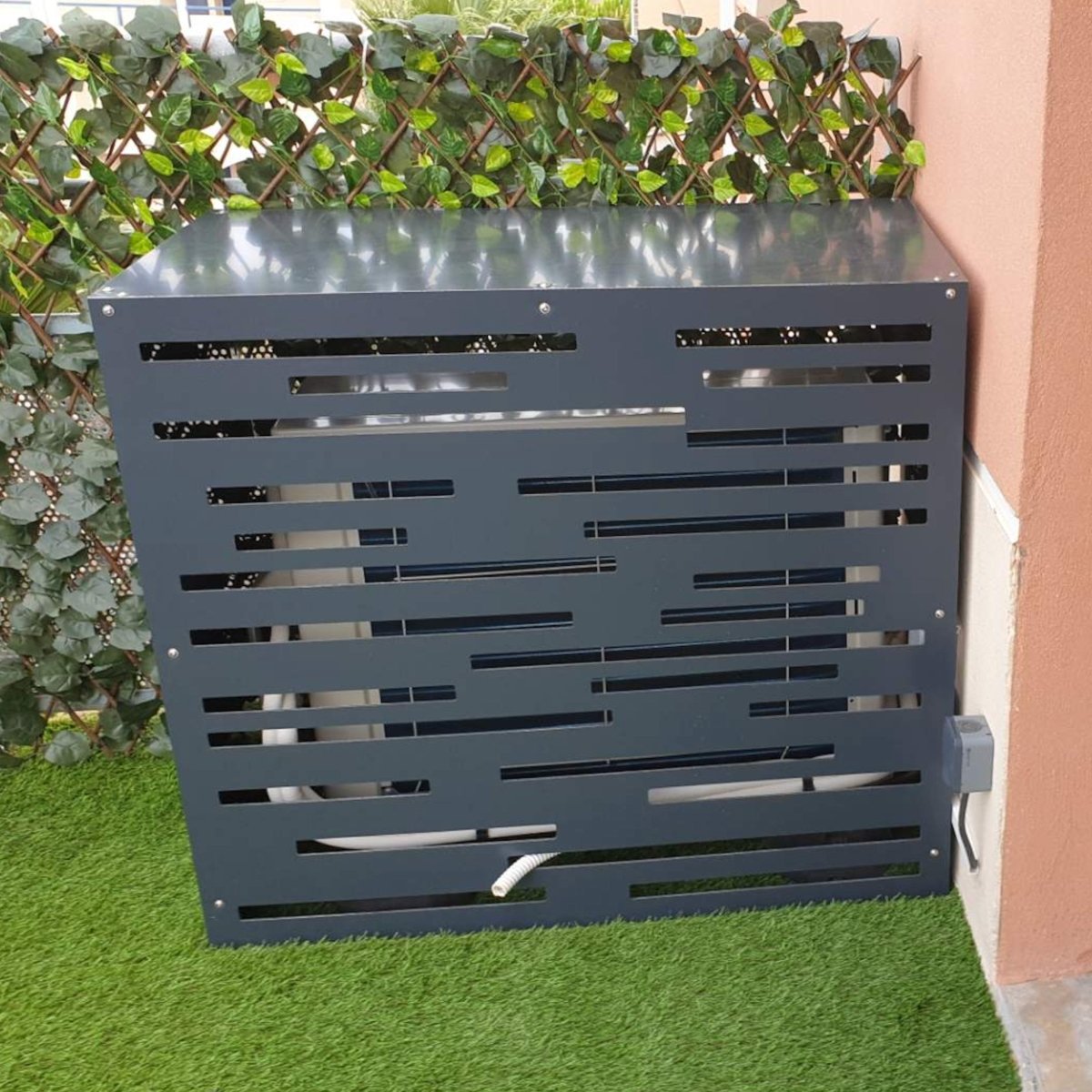 Cache climatiseur extérieur Traits Anthracite - Clim-Box
