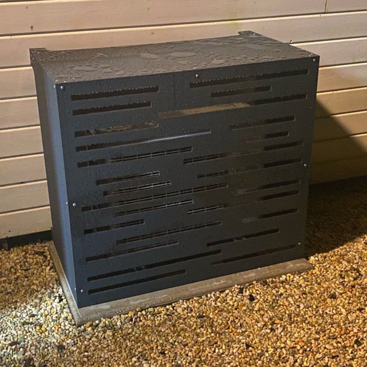 Cache climatiseur extérieur Traits Anthracite - Clim-Box
